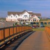 A view over the bridge of the clubhouse at Broadlands Golf Club