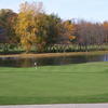 A view of green with water coming into play at Whispering Springs Golf Club