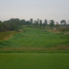 Erin Hills Golf Course's second hole has a tee shot down to a rolling fairway.