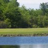 A view over the water of green at Krooked Kreek Golf Course