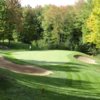 A view of a hole protected by bunkers at Pine Valley Golf Course