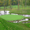 A view of the island green #16 at Skye Golf Course