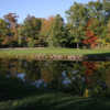 A view of green #11 protected by a pond at Cumberland Golf Club