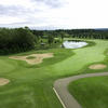 A view of the signature hole #18 at Turtleback Golf Club